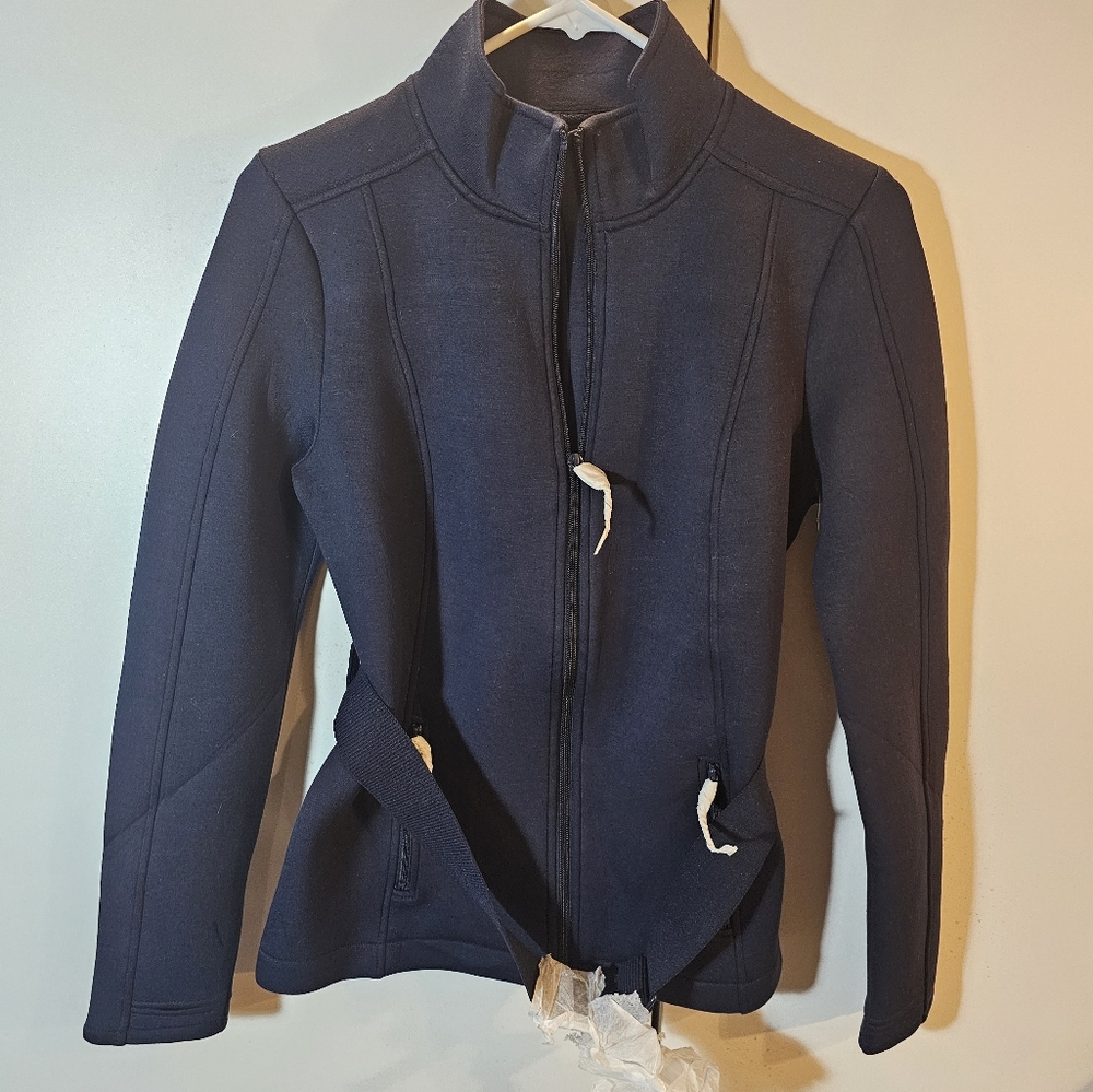 zuda Black Utility Jacket with Stand-Up Collar and Tailored Silhouette